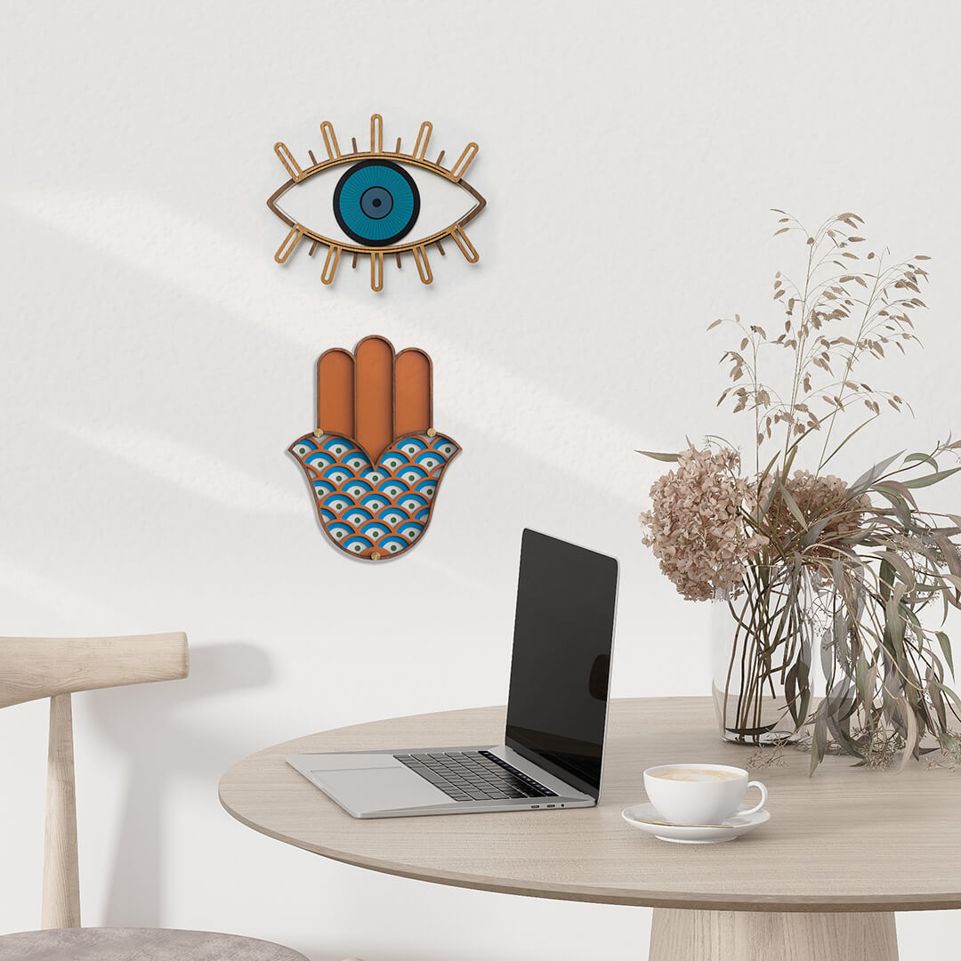 L’Oeil #2 + Hamsa #8 (Set de 2) - Œuvre d'art originale de Tzachi Nevo